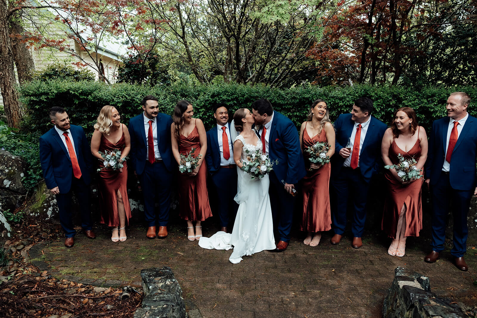 chantelle and matt with bridal party